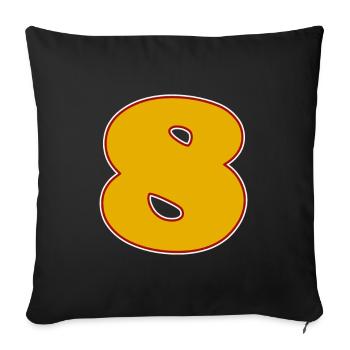 Number 8 Number Eight Motif - Sofa pillowcase 17,3'' x 17,3'' (45 x 45 cm) - black - Front