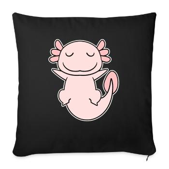 Axolotl Motif Kids Cute - Sofa pillowcase 17,3'' x 17,3'' (45 x 45 cm) - black - Front
