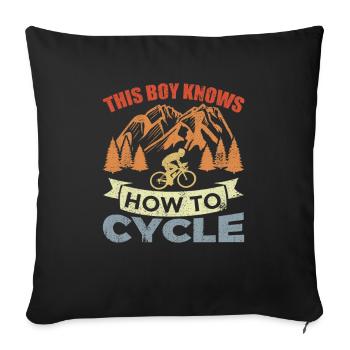 Garçon de bicyclette - Housse de coussin décorative 45 x 45 cm - noir - Devant