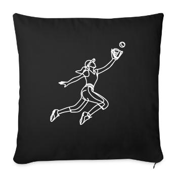 Baseballerin Zeichnung - Sofakissenbezug 45 x 45 cm - Schwarz - Vorne