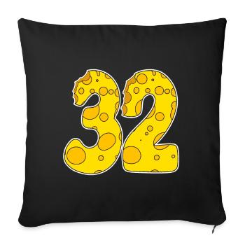 32 years old Lustig Käse - Sofa pillowcase 17,3'' x 17,3'' (45 x 45 cm) - black - Front