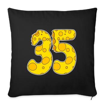 35 ans de Lustig Käse - Housse de coussin décorative 45 x 45 cm - noir - Devant