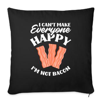 Bacon Bonheur Viande - Housse de coussin décorative 45 x 45 cm - noir - Devant