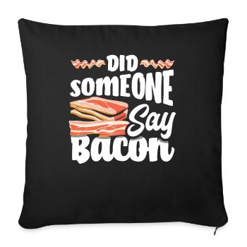 Amateur de bacon disant idée cadeau - Housse de coussin décorative 45 x 45 cm - noir - Devant