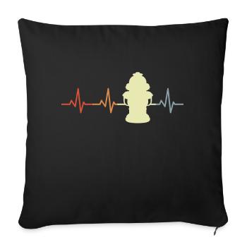 Vintage Fire Hydrant Heart Line - Sofa pillowcase 17,3'' x 17,3'' (45 x 45 cm) - black - Front