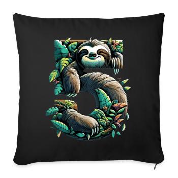 5 ans paresseux 5e cadeau d’anniversaire - Housse de coussin décorative 45 x 45 cm - noir - Devant