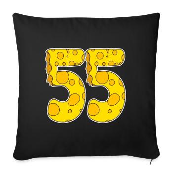 55 years of Lustig Käse - Sofa pillowcase 17,3'' x 17,3'' (45 x 45 cm) - black - Front