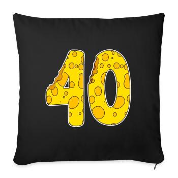 40 ans de fromage Lustig - Housse de coussin décorative 45 x 45 cm - noir - Devant