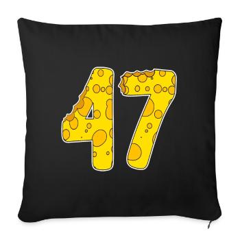 47 years of Lustig Käse - Sofa pillowcase 17,3'' x 17,3'' (45 x 45 cm) - black - Front