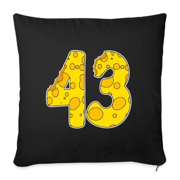 43 ans de Lustig Käse - Housse de coussin décorative 45 x 45 cm - noir - Devant