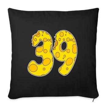 39 ans Lustig Käse - Housse de coussin décorative 45 x 45 cm - noir - Devant