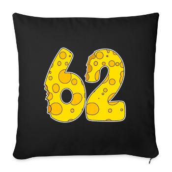 62 years of Lustig Käse - Sofa pillowcase 17,3'' x 17,3'' (45 x 45 cm) - black - Front