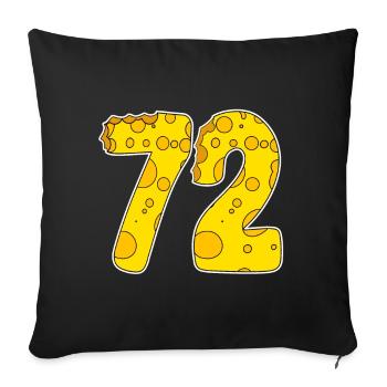 72 years of Lustig Käse - Sofa pillowcase 17,3'' x 17,3'' (45 x 45 cm) - black - Front