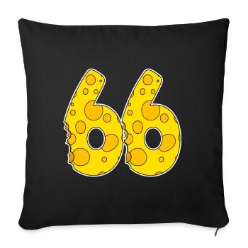 66 Jahre Lustig Käse - Sofakissenbezug 45 x 45 cm - Schwarz - Vorne