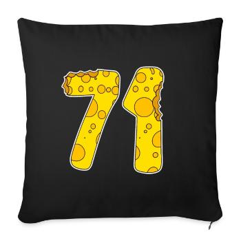 71 ans de Lustig Käse - Housse de coussin décorative 45 x 45 cm - noir - Devant
