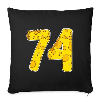 74 ans de Lustig Käse - Housse de coussin décorative 45 x 45 cm - noir - Devant