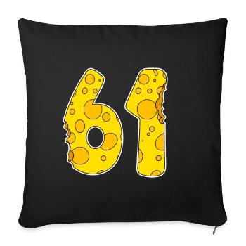 61 years of Lustig Käse - Sofa pillowcase 17,3'' x 17,3'' (45 x 45 cm) - black - Front