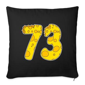 73 ans de Lustig Käse - Housse de coussin décorative 45 x 45 cm - noir - Devant