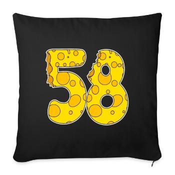 58 years of Lustig Käse - Sofa pillowcase 17,3'' x 17,3'' (45 x 45 cm) - black - Front