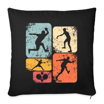 Tischtennis - Sofakissenbezug 45 x 45 cm - Schwarz - Vorne