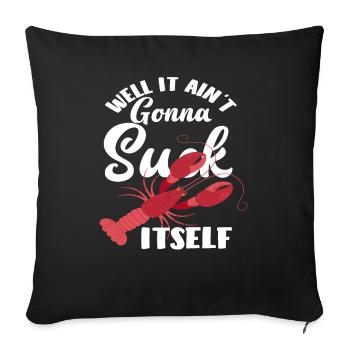 Pun Crawfish Food Sayings Saying - Sofa pillowcase 17,3'' x 17,3'' (45 x 45 cm) - black - Front