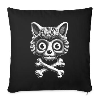 Cat Pirate Adventure: Rebellious Style - Sofa pillowcase 17,3'' x 17,3'' (45 x 45 cm) - black - Front