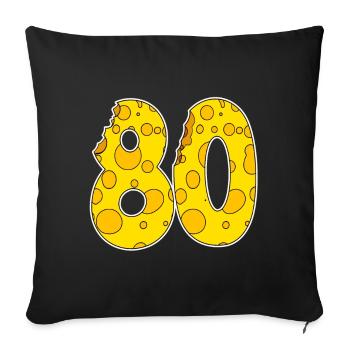 80 ans de fromage Lustig - Housse de coussin décorative 45 x 45 cm - noir - Devant