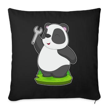 Panda Mechanic Wrench Workshop - Sofa pillowcase 17,3'' x 17,3'' (45 x 45 cm) - black - Front