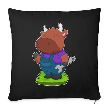 Atelier de clé mécanique Bull - Housse de coussin décorative 45 x 45 cm - noir - Devant