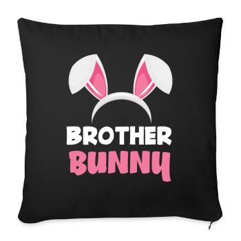 Brother Bunny Easter Bunny Ears Easter - Sofa pillowcase 17,3'' x 17,3'' (45 x 45 cm) - black - Front