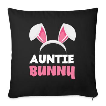 Tante lapin Pâques lapin oreilles de Pâques - Housse de coussin décorative 45 x 45 cm - noir - Devant