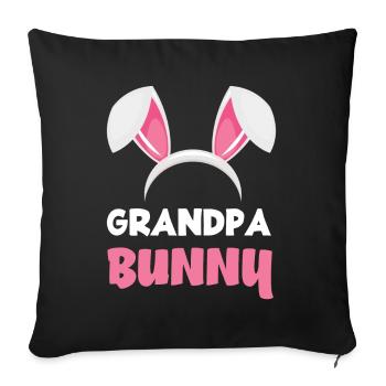 Grandpa Bunny Easter Bunny Ears Easter - Sofa pillowcase 17,3'' x 17,3'' (45 x 45 cm) - black - Front