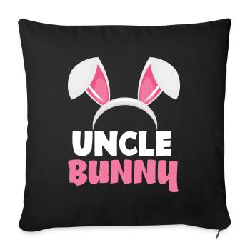 Uncle Bunny Easter Bunny Ears Easter - Sofa pillowcase 17,3'' x 17,3'' (45 x 45 cm) - black - Front
