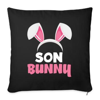 Son Bunny Easter Bunny Ears Easter - Sofa pillowcase 17,3'' x 17,3'' (45 x 45 cm) - black - Front