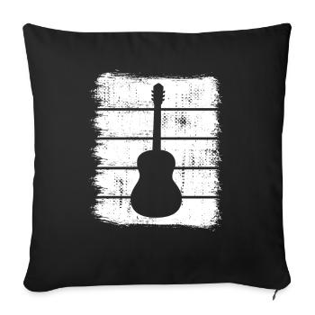 Guitar Drawing - Sofa pillowcase 17,3'' x 17,3'' (45 x 45 cm) - black - Front