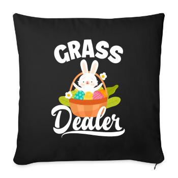 Easter Grass Funny Pun Bunny Easter - Sofa pillowcase 17,3'' x 17,3'' (45 x 45 cm) - black - Front