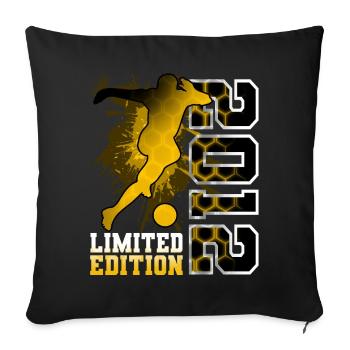 2012 Year of Birth Birthday Football - Sofa pillowcase 17,3'' x 17,3'' (45 x 45 cm) - black - Front