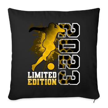 2023 Année de naissance Anniversaire Football - Housse de coussin décorative 45 x 45 cm - noir - Devant