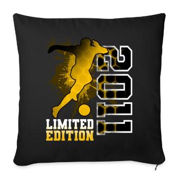 2011 Année de naissance Anniversaire Football - Housse de coussin décorative 45 x 45 cm - noir - Devant