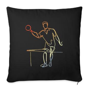 Vintage Table Tennis Drawing - Sofa pillowcase 17,3'' x 17,3'' (45 x 45 cm) - black - Front