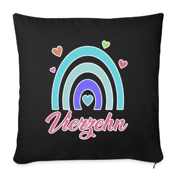 14. Geburtstag Regenbogen Vintage - Sofakissenbezug 45 x 45 cm - Schwarz - Vorne