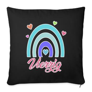 40. Geburtstag Regenbogen Vintage - Sofakissenbezug 45 x 45 cm - Schwarz - Vorne