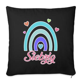 70. Geburtstag Regenbogen Vintage - Sofakissenbezug 45 x 45 cm - Schwarz - Vorne