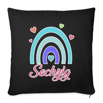 60. Geburtstag Regenbogen Vintage - Sofakissenbezug 45 x 45 cm - Schwarz - Vorne