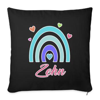 10. Geburtstag Regenbogen Vintage - Sofakissenbezug 45 x 45 cm - Schwarz - Vorne