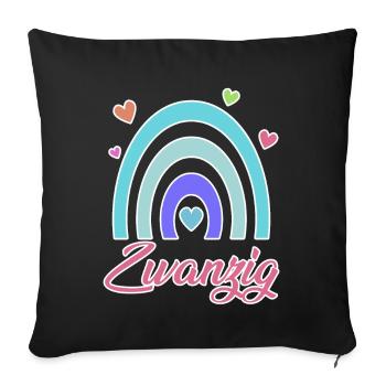 20. Geburtstag Regenbogen Vintage - Sofakissenbezug 45 x 45 cm - Schwarz - Vorne