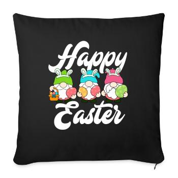 Happy Easter - Sofa pillowcase 17,3'' x 17,3'' (45 x 45 cm) - black - Front