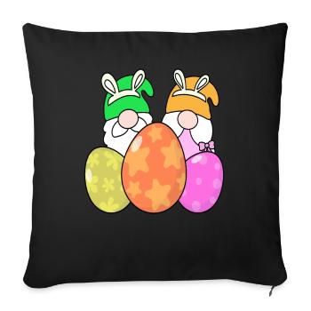 Oeufs de Pâques Pâques - Housse de coussin décorative 45 x 45 cm - noir - Devant