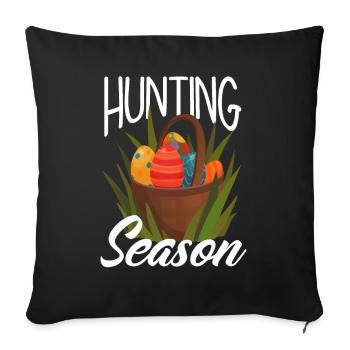 Hunts Season Easter Easter Eggs - Sofa pillowcase 17,3'' x 17,3'' (45 x 45 cm) - black - Front