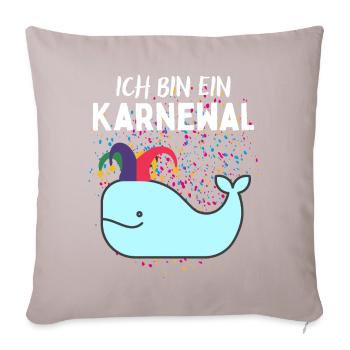 Karnewal - Lustiges Karneval Fasnacht Fasching - Sofakissenbezug 45 x 45 cm - helles Taupe - Vorne